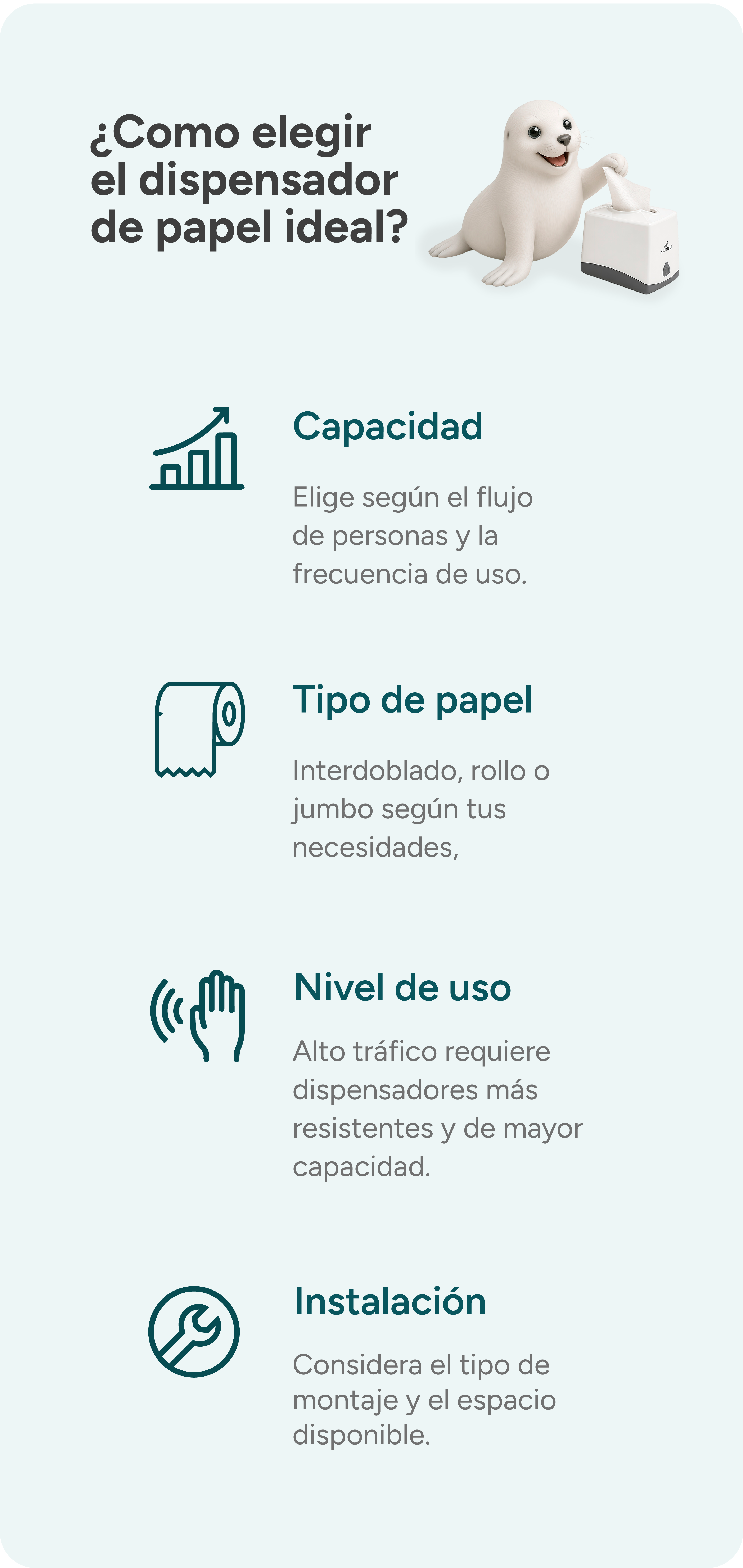 Dispensadores de papel, toalla y servilletas
