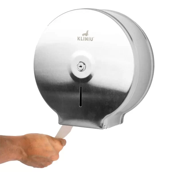 DISPENSADOR DE PAPEL HIGIÉNICO JUMBO EN ACERO INOXIDABLE